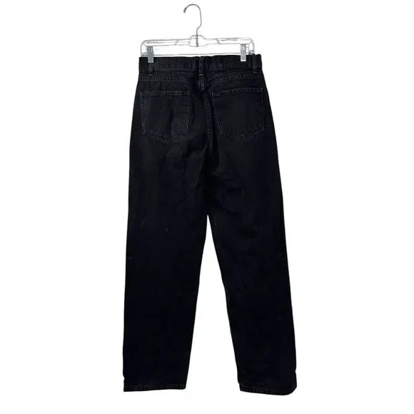 REVICE Women's Black Denim Straight Leg Rose & Dragon Jeans Button Fly 28 - Picture 4 of 8